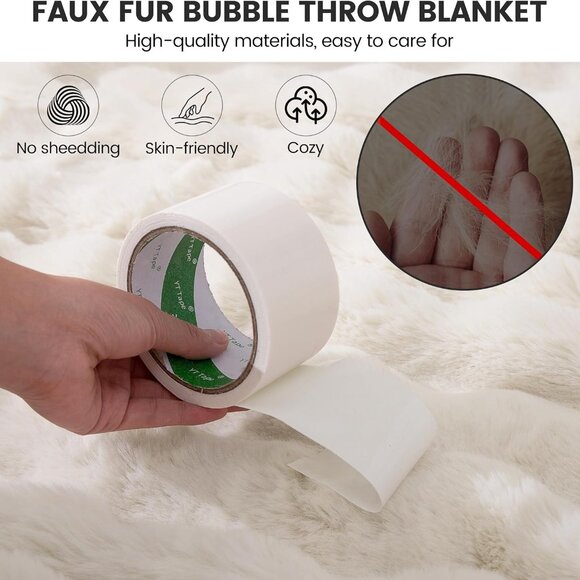 NEW Sealed Rabbit Fur Bubble Blanket - Picture 3 of 5